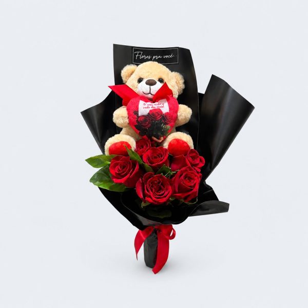 Buquê 6 rosas vermelhas "Paixão Suprema"