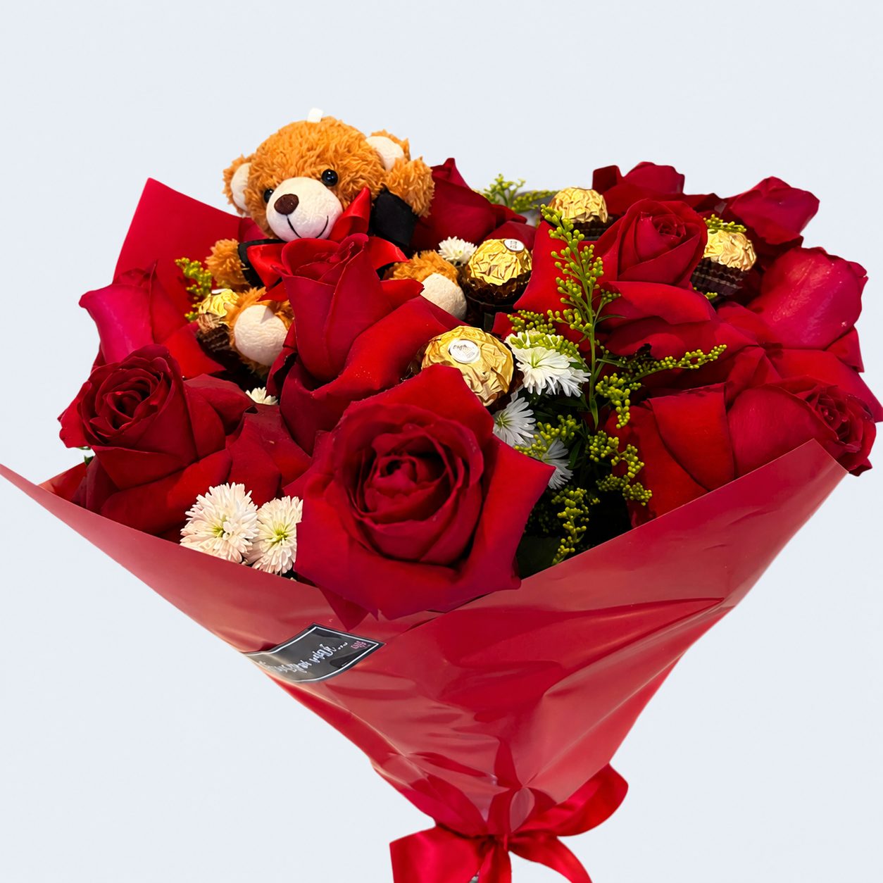Buquê 12 rosas vermelhas "Uau! Cheguei para Arrasar"